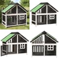 Miniatyrbillede 1 af 9: Hundehus 96x60,5x87 cm massivt fyrretræ grå - Hundehus - Hundehuse - Home & Living