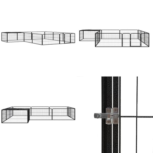 Koiranhäkki 12 paneelia musta 100x50 cm jauhemaalattu teräs - Koiranhäkki - Koiranhäkit - Home & Living