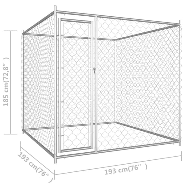 Udendørs hundebur 193x193x185 cm - Hundehus - Hundehuse - Home & Living