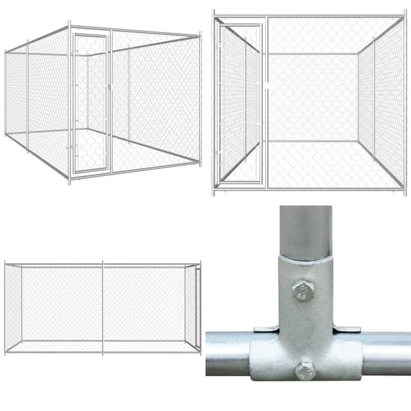 Udendørs hundeløbegård 382x192x185 cm - Hundehus - Hundehuse - Home & Living