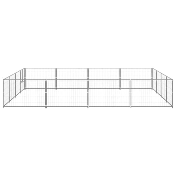 Koiranhäkki hopea 16 m² teräs - Koiranhäkki - Koiranhäkit - Home & Living