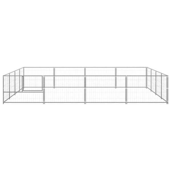 Koiranhäkki hopea 16 m² teräs - Koiranhäkki - Koiranhäkit - Home & Living