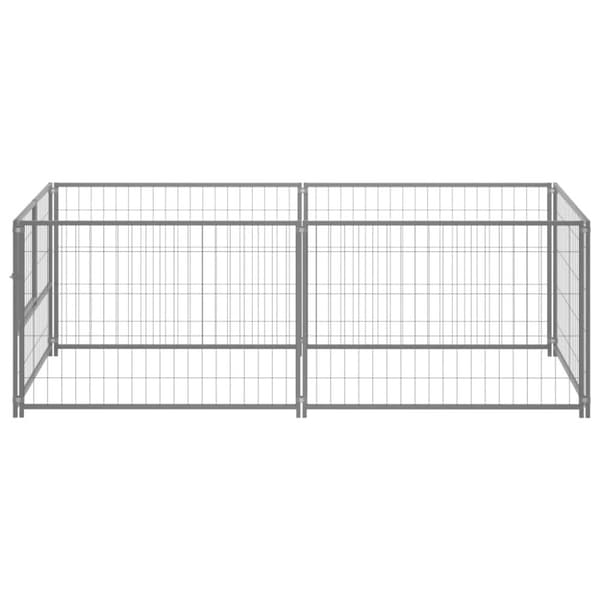 Hundeløbegård 200x100x70 cm stål sølvfarvet - Hundebur - Hundebure - Home & Living