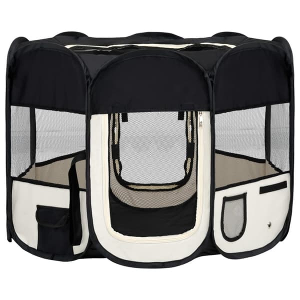 Foldbar hundegård med bæretaske 90x90x58 cm sort - Hundegård - Hundegårde - Home & Living