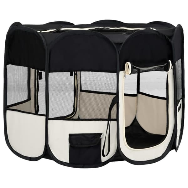 Foldbar hundegård med bæretaske 90x90x58 cm sort - Hundegård - Hundegårde - Home & Living