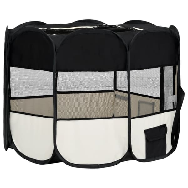 Foldbar hundegård med bæretaske 90x90x58 cm sort - Hundegård - Hundegårde - Home & Living