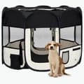 Miniatyrbillede 2 af 11: Foldbar hundegård med bæretaske 90x90x58 cm sort - Hundegård - Hundegårde - Home & Living