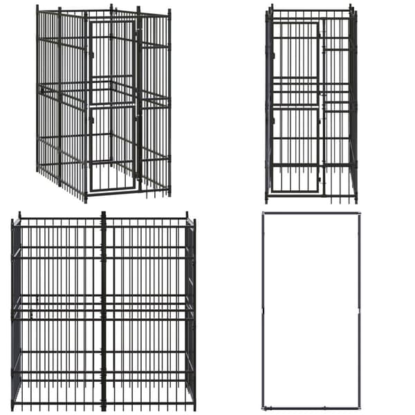 Udendørs hundebur 1,84 m² stål - Hundebur - Hundebure - Home & Living