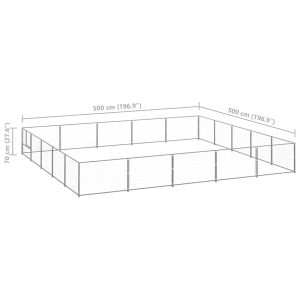 Koiranhäkki hopea 25 m² teräs - Koiranhäkki - Koiranhäkit - Home & Living
