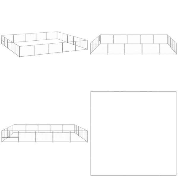 Koiranhäkki hopea 25 m² teräs - Koiranhäkki - Koiranhäkit - Home & Living
