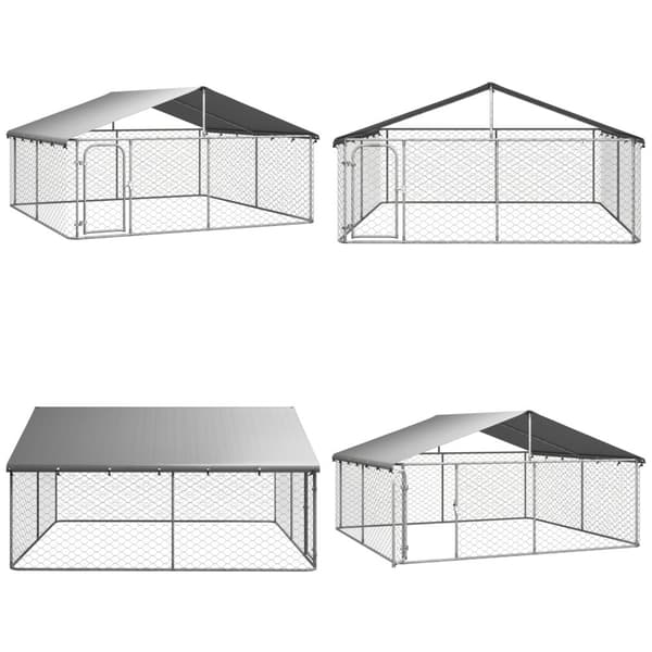 Udendørs hundebur med tag 300x300x150 cm - Hundeløbegård - Hundeløbegårde - Home & Living