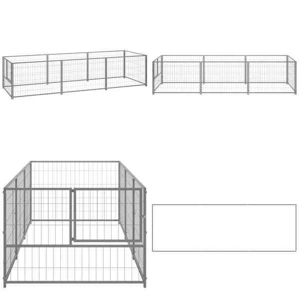 Koiranhäkki hopea 3 m² teräs - Koiranhäkki - Koiranhäkit - Home & Living