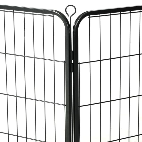 Løbegård til hunde 8 paneler stål 60 x 80 sort - Hvalpegård - Hvalpegårde - Home & Living