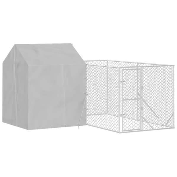 Koiran ulkohäkki katolla hopea 4x4x2,5 m galvanoitu teräs - Koiran Ulkohäkki - Koiran Ulkohäkit - Home & Living