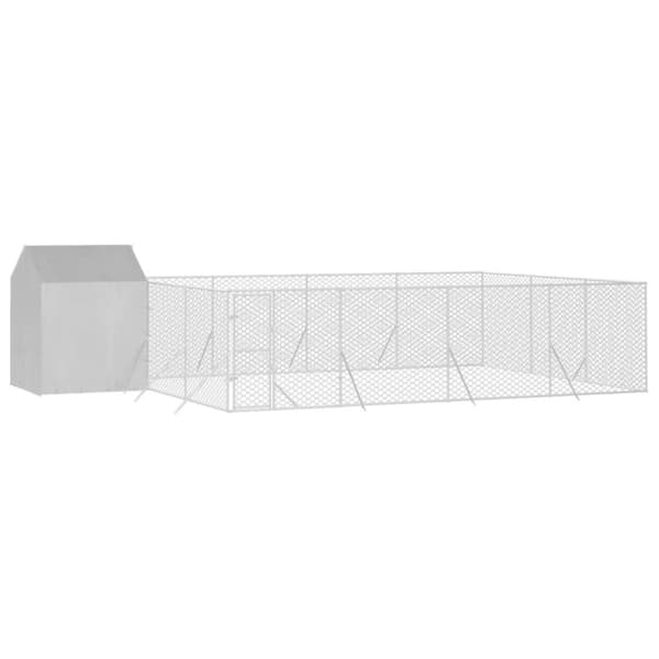Hundgård med tak silver 10x6x2,5 m galvaniserat stål - Hundgård - Hundgårdar - Home & Living
