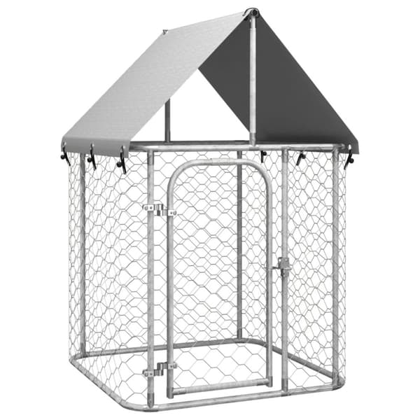 Hundgård med tak för utomhusbruk 100x100x150 cm - Hundkoja - Hundkojor - Home & Living