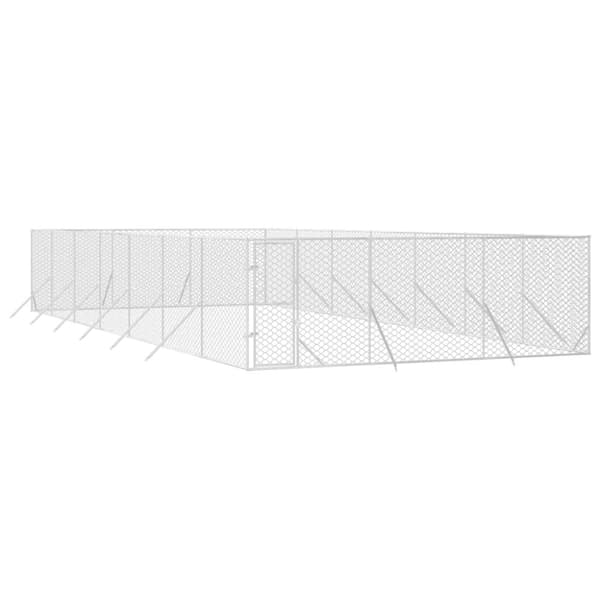 Hundgård för utomhusbruk silver 6x14x2 m galvaniserat stål - Hundgård - Hundgårdar - Home & Living