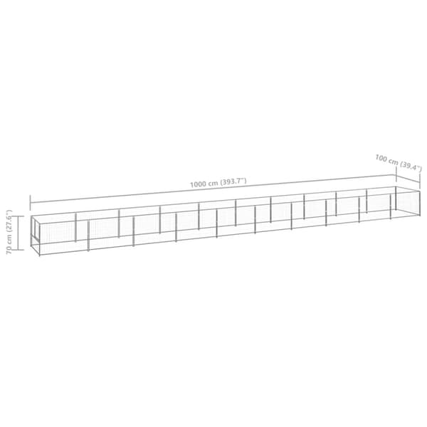 Koiranhäkki hopea 10 m² teräs
