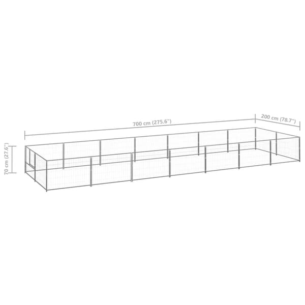 Koiranhäkki hopea 14 m² teräs