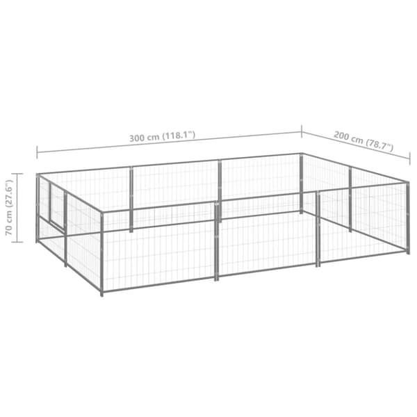 Hundgård silver 6 m² stål