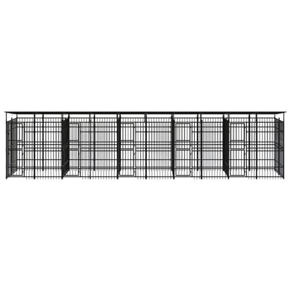 Koiran ulkohäkki katolla teräs 18,43 m²