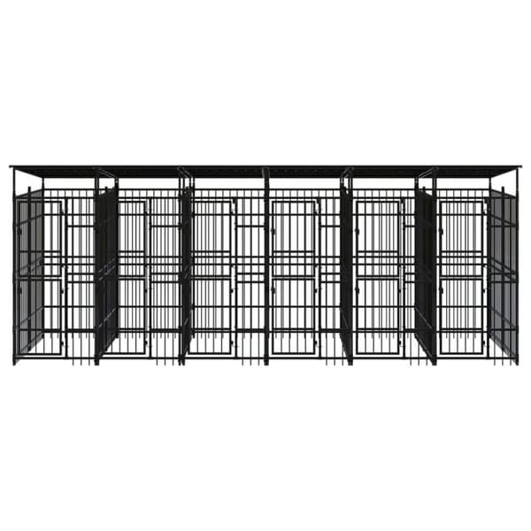Koiran ulkohäkki katolla teräs 11,06 m²
