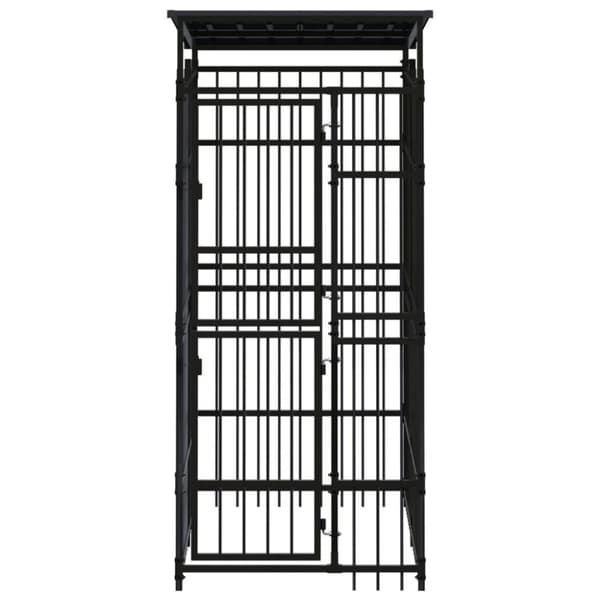 Koiran ulkohäkki katolla teräs 1,84 m²