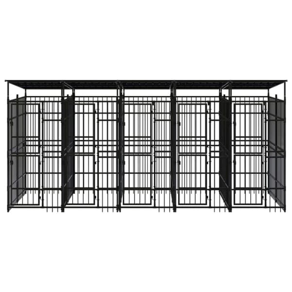 Koiran ulkohäkki katolla teräs 9,22 m²