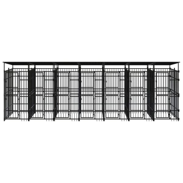 Koiran ulkohäkki katolla teräs 12,9 m²