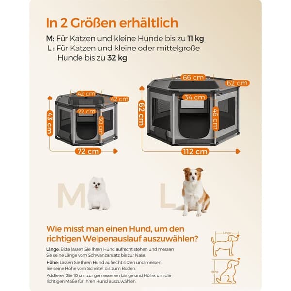 Rootz Oxford Tyg Valp Lekhage - Hund lekhage - Husdjursinhägnad - PVC-rör - Lätt - Bärbar - Rymlig - Mörkgrå-Ljusgrå - 112cm x 112cm x 62cm