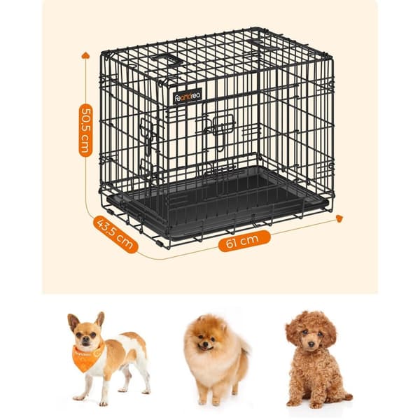 Rootz Dog Kuljetuslaatikko - Lemmikkien kantolaukku - Kannettava laatikko - Teräsrunko - Muovialusta - Helppo koota - Kevyt - Kompakti muotoilu - 61 c
