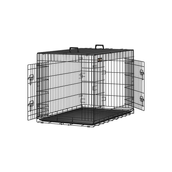 Rootz järntrådsbur för hund - Djurbur - Valphägn - Träningskennel - Järntrådskonstruktion - ABS-plast - 106 cm x 77,5 cm x 70 cm