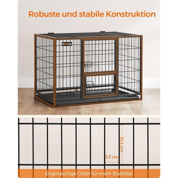 Rootz Heavy Duty -koiran häkki - Lemmikkieläinhäkki - Teräsrakenne - Tilava sisätila - Helppokäyttöiset ovet - Irrotettava tarjotin - 92,5 cm x 57,5 