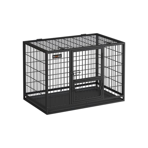 Rootz Heavy Duty Hundebur - Kæledyrsbur - Stålkonstruktion - Rummeligt interiør - Let adgangsdøre - Aftagelig bakke - 92,5 cm x 57,5 ​​cm x 64 cm