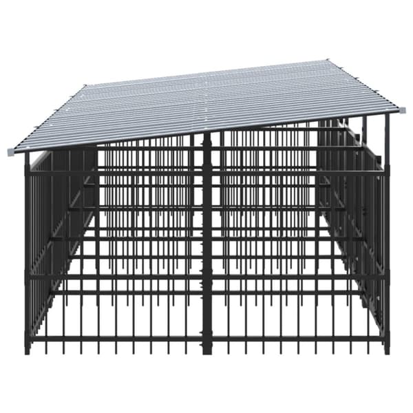 Koiran ulkohäkki katoksella teräs 7,51 m²
