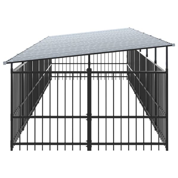 Koiran ulkohäkki katoksella teräs 11,26 m²