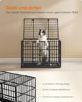 Miniatyrbillede 3 af 7: Rootz Steel Hundebur - Kæledyrsbur - Stor Kennel - Heavy-Duty - 107 cm x 70 cm x 75 cm - Blæk sort - 18,8 kg Vægt - Inkluderer bundbakke