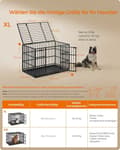 Miniatyrbillede 4 af 7: Rootz Steel Hundebur - Kæledyrsbur - Stor Kennel - Heavy-Duty - 107 cm x 70 cm x 75 cm - Blæk sort - 18,8 kg Vægt - Inkluderer bundbakke