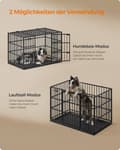 Miniatyrbillede 6 af 7: Rootz Steel Hundebur - Kæledyrsbur - Stor Kennel - Heavy-Duty - 107 cm x 70 cm x 75 cm - Blæk sort - 18,8 kg Vægt - Inkluderer bundbakke