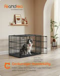 Miniatyrbillede 2 af 7: Rootz Steel Hundebur - Kæledyrsbur - Stor Kennel - Heavy-Duty - 107 cm x 70 cm x 75 cm - Blæk sort - 18,8 kg Vægt - Inkluderer bundbakke