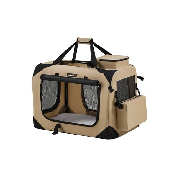 Rootz XXL koiran häkki - Lemmikkien kennel - Kannettava häkki - Metallirunko - 600D Oxford Kangas - PVC-pinnoite - 91cm x 63cm x 63cm - kamelinruskea