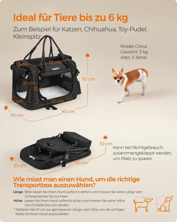 Rootzin kannettava koiran laatikko - Matkalaukku - Taitettava kennel - Metallirunko - 600D Oxford Kangas - PVC-pinnoite - Fleece - 43cm x 30cm x 30cm