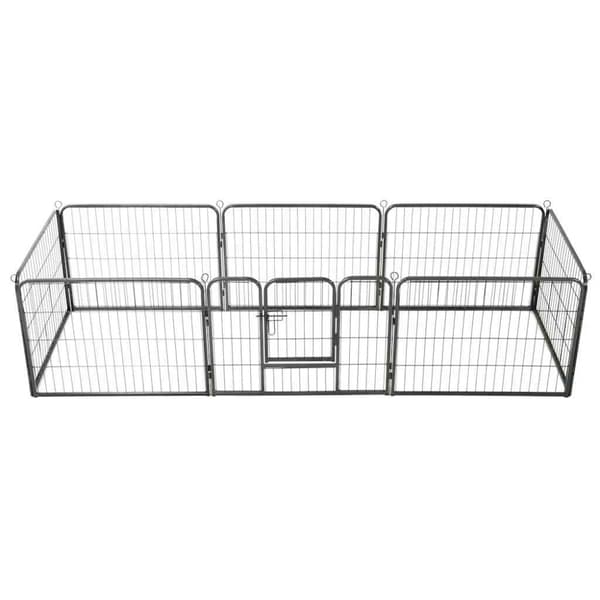 Hundhage 8 paneler stål 60x80 cm svart