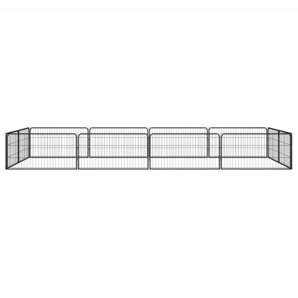 Hundbur 12 paneler svart 100x50 cm pulverlackerat stål