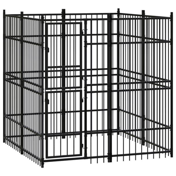 Hundgård för utomhusbruk stål 3,69 m²