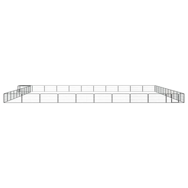 Hundbur 44 paneler svart 100x50 cm pulverlackerat stål