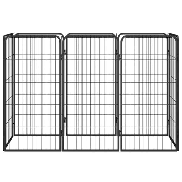 Hundbur 8-paneler svart 50x100 cm pulverlackerat stål