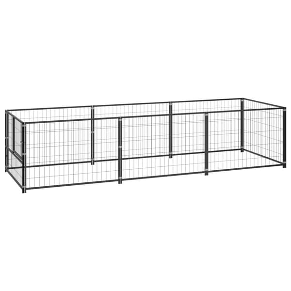 Hundgård svart 3 m² stål