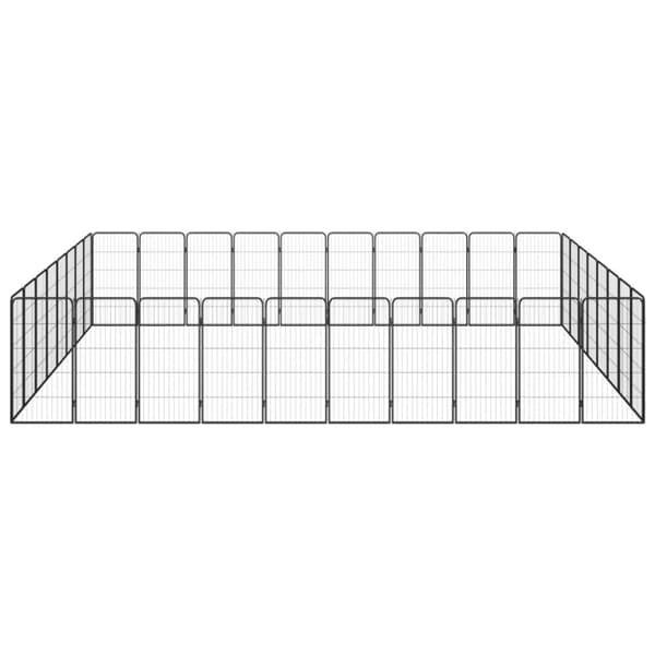 Hundbur 36 paneler svart 50x100 cm pulverlackerat stål