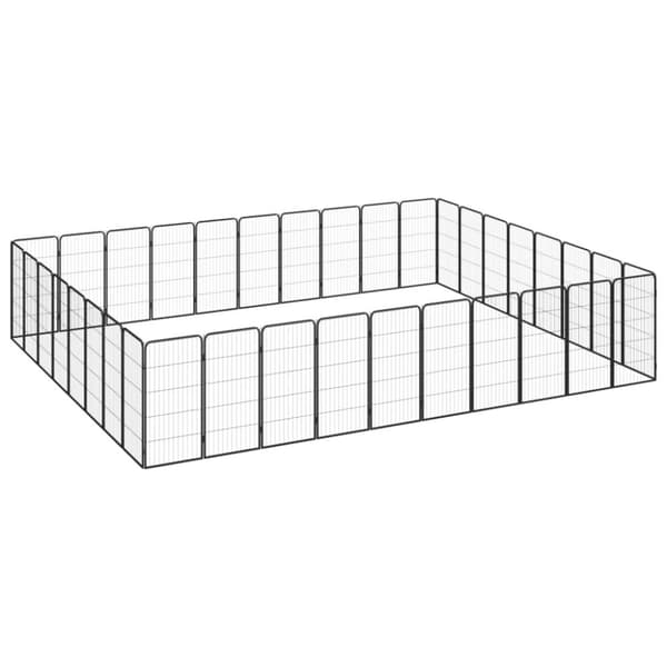 Hundbur 36 paneler svart 50x100 cm pulverlackerat stål